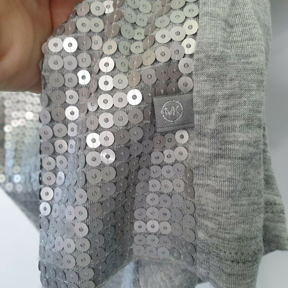 Michael Kors Spaghetti Strap Silver Sequin Tank - Picture 3 of 5